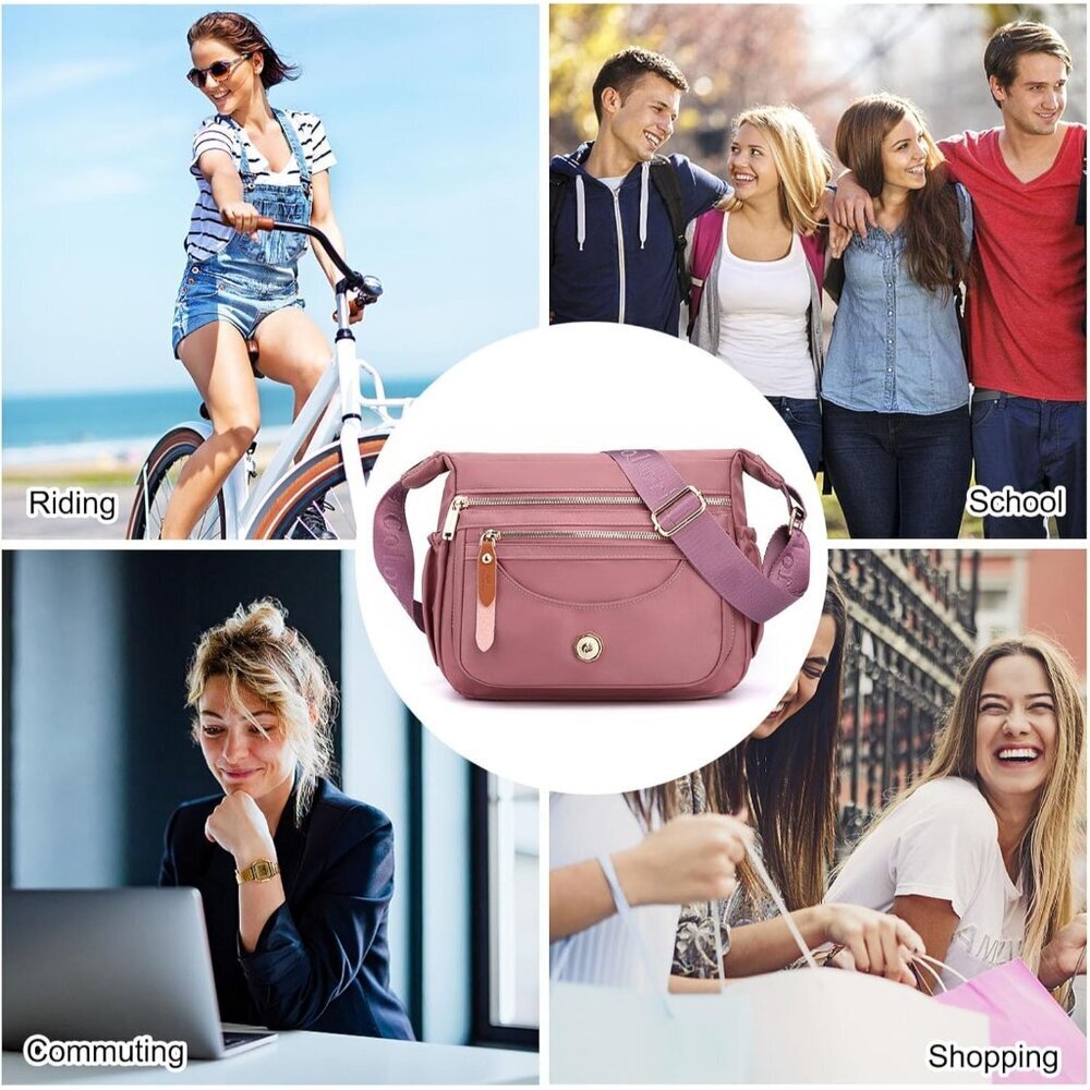 Women Crossbody Bag Light Nylon Small Shoulder Purse Travel Shopping - Picture 7 of 7